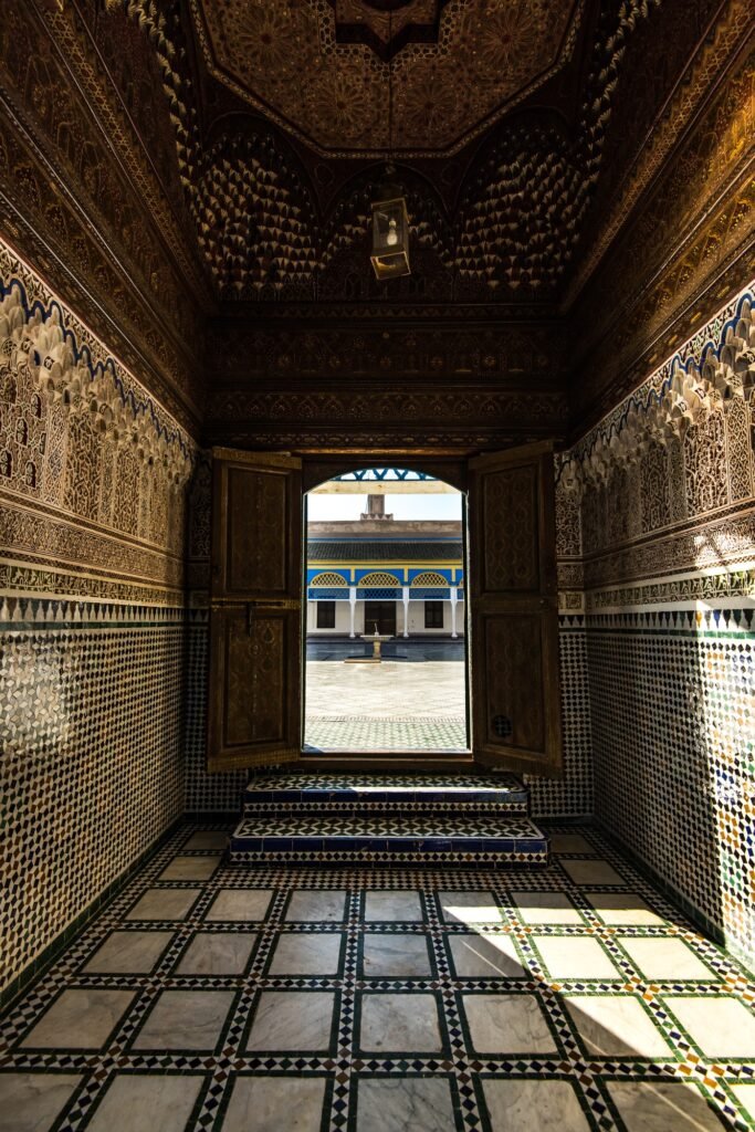 Decorations in Islamic Bahia Palace,Marrakesh,Morocco